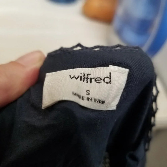 Aritzia Wilfred Blue Honoree Tie Front  Midi Dress S - Picture 8 of 9